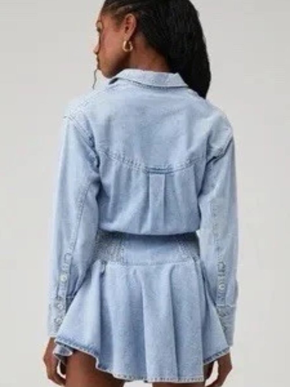 Mon Renn Lain Denim Shirt Dress M - Picture 3 of 16